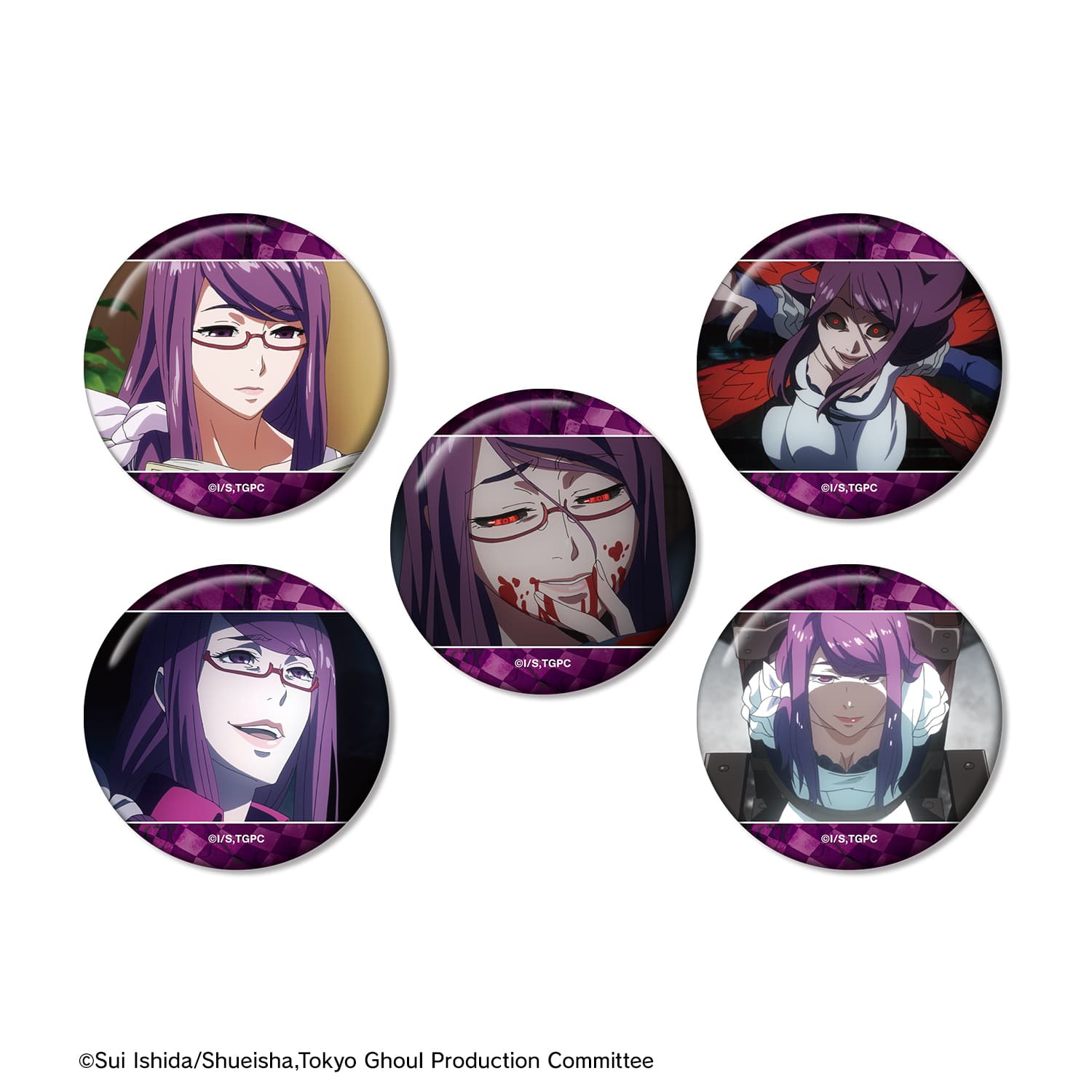 《東京喰種》神代利世 劇照襟章 5個套裝