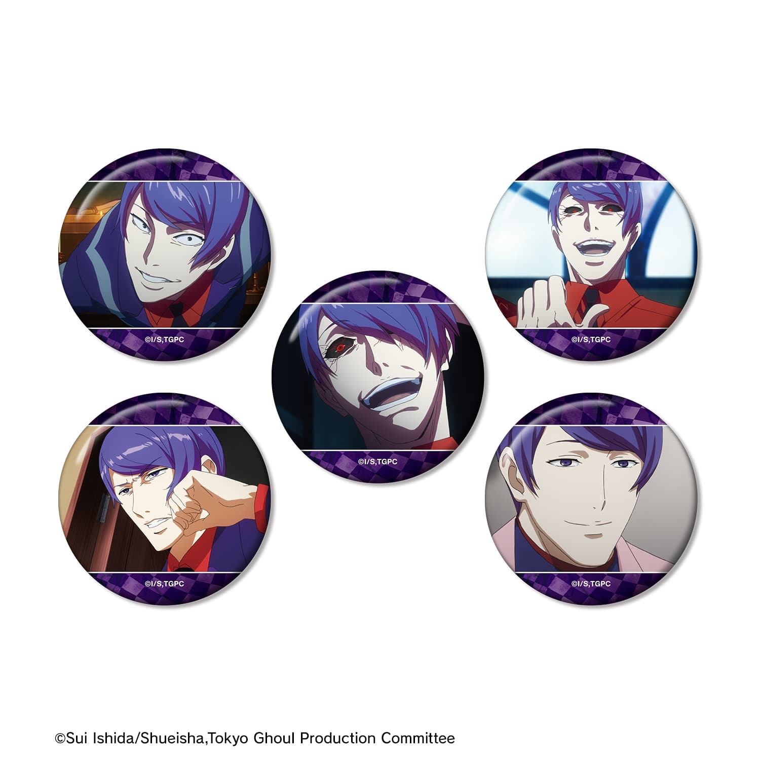 《東京喰種》月山習 劇照襟章 5個套裝